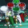 Christmas Nail Supplies Snowflake Christmas Tree Star Red Green White Nail Glitter Accessories For Manicure Design Decoration