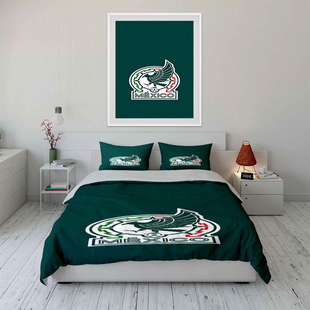 Eagle with Mexico text. Bedding sets Duvet cover sets Duvet covers Pillowcases(1*Duvet Cover 2*Pillowcases without duvet insert)