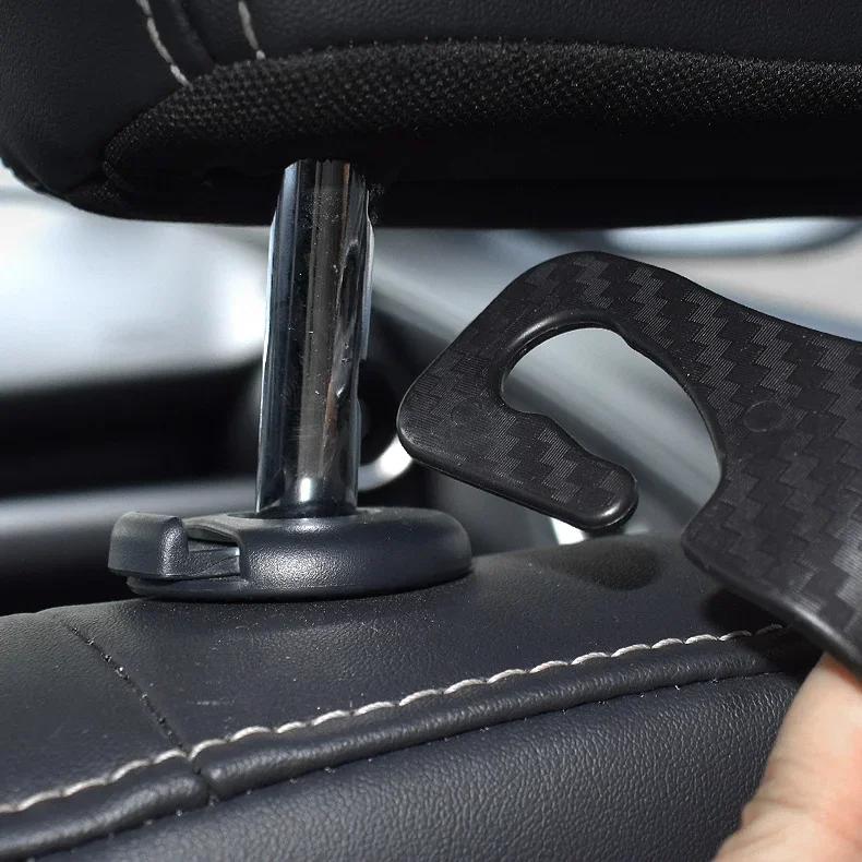 1/2/4 шт. Универсальный крючок для подголовника автомобильного сиденья, вешалка для хранения, держатель для органайзера на заднее сиденье автомобиля из углеродного волокна, аксессуары для салона автомобиля