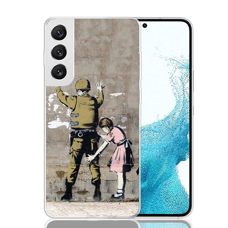 Чехол для телефона с граффити Бэнкси в стиле стрит-арта для Samsung Galaxy S25 Edge S24 S23 S22 S21 FE S20 Ultra S10 Plus + Арт Индивидуальный Coque C