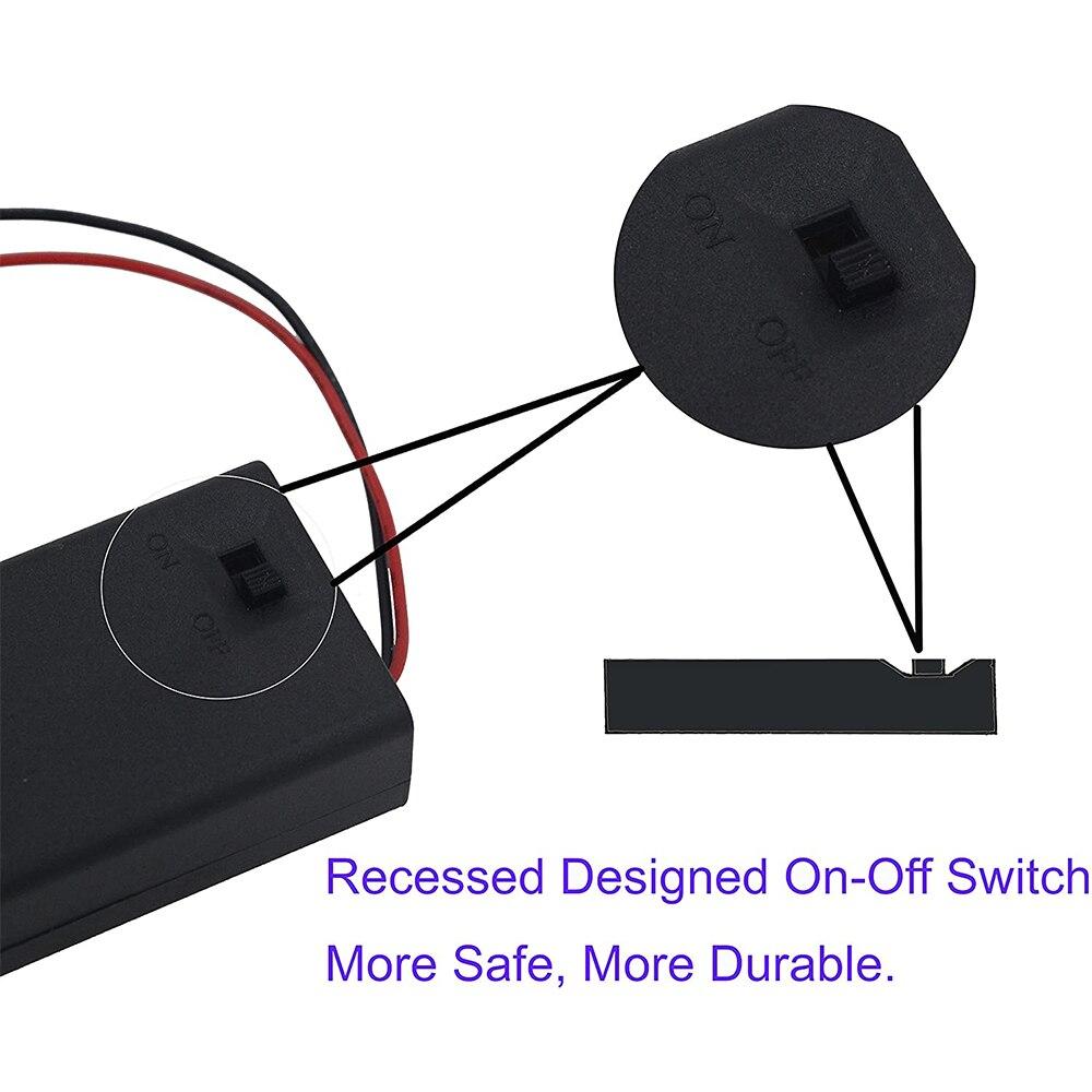 5 шт., 2 держателя батарей типа АА, чехол для хранения с крышкой, 2X 1,5 В, чехол-держатель батареи типа АА с проводами и переключателем ВКЛ/ВЫКЛ