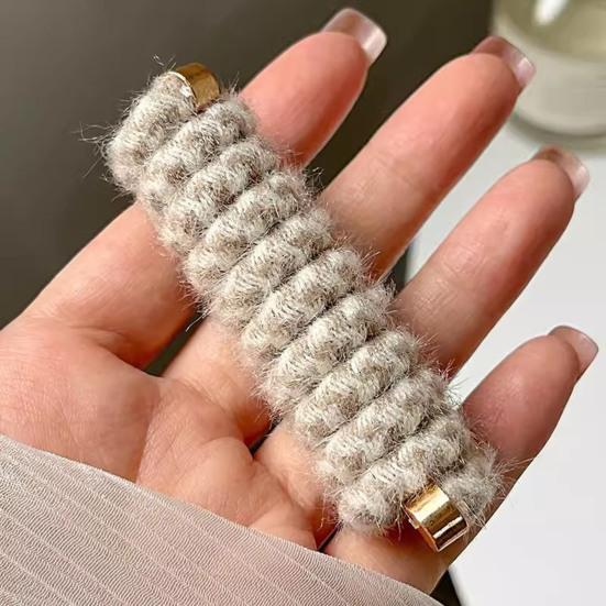 Радужная телефонная спиральная резинка для волос, зажим для хвоста, инструмент для плетения косичек, цветная кашемировая шерстяная спиральная повязка на голову для девочки