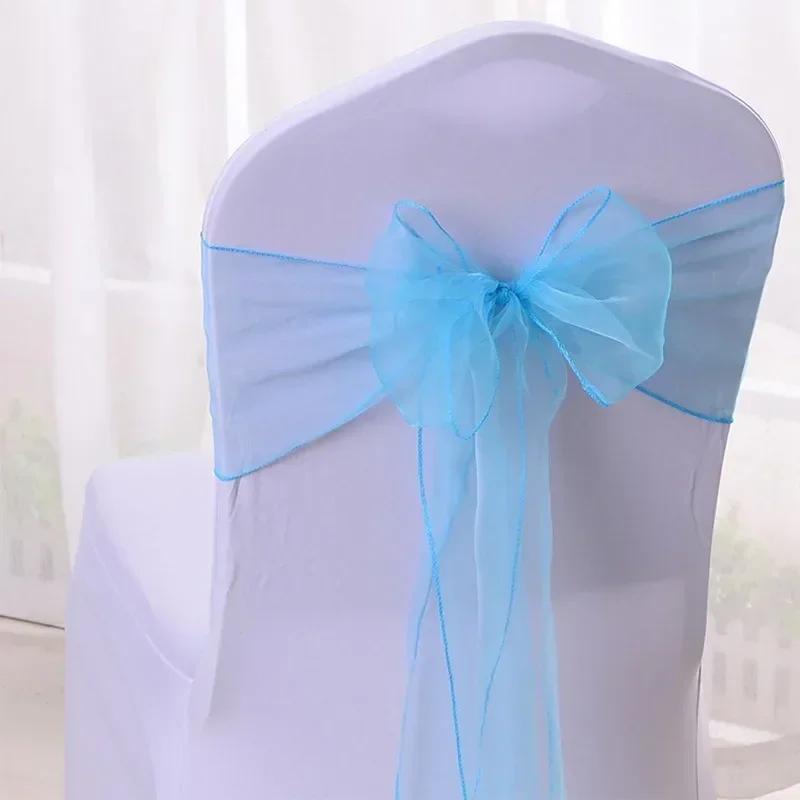 25Pcs Chairs Sashes for Wedding Chair Covers Chair Bow Sashes Chairs Ribbons for Party Ceremony Wedding Chair Decoration