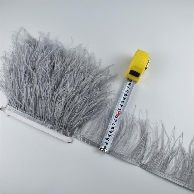 Feather1M 5M 10Meters Ostrich Feather Skirt Fringe Trims 10-15CM Ostrich Feather Ribbon Feathers for Crafts Wedding Feathers Decoration