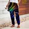 Women Abstract Printing Pants Lace Up Elastic Waist Loose  Trousers Casual Long Pants Trousers with Pockets