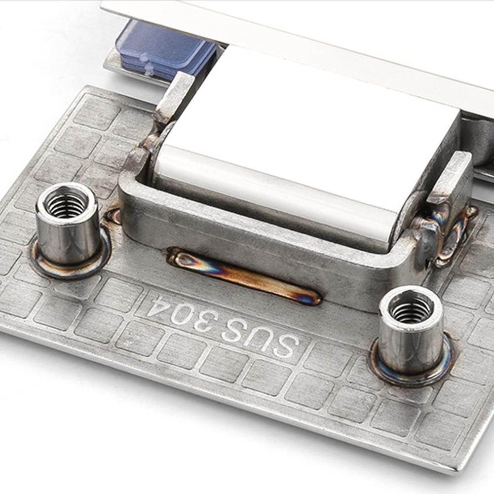 180 Degrees Door Cabinet Clip 304 Stainless Steel Showcase Clip Shower Door Hinge for Balustrade/Staircase/Handrail/Glass Holder