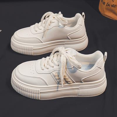 Туфли на платформе белые женские весна и осень новые нескользящие мягкие женские дышащие туфли с юбкой увеличивающие рост туфли для досок