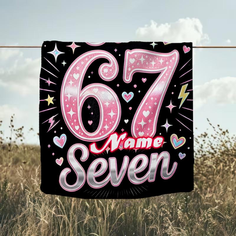 1PC Custom Name "Sixty-Seven Celebration" outdooor Flannel blankets Throw Blanket All-Season Throw Gift Bedspread for Couch, Bed, Camping Holiday Birt