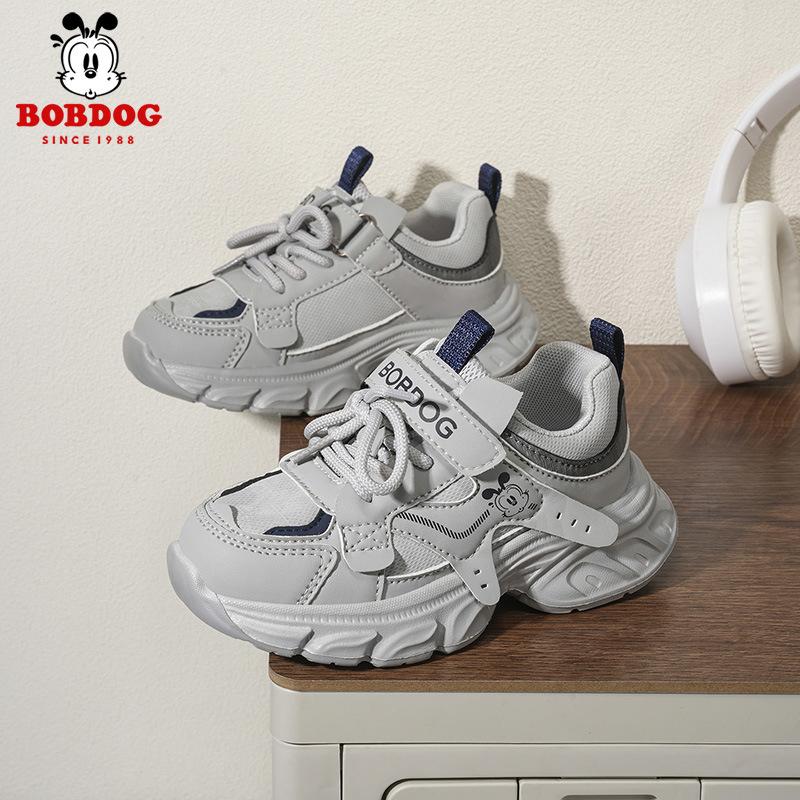 Babudou children's running shoes for boys2026New autumn collection: waterproof leather upper, soft-soled, casual sneakers for girls