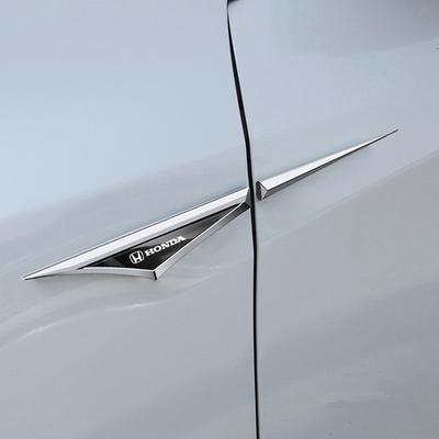 2 Pcs Car Body Fender Side Metal Chrome Zinc Alloy Knife Emblem 3D Sticker For Honda BR-V Auto Styling 3D Metal Emblem Stickers LK6 Vhbm0