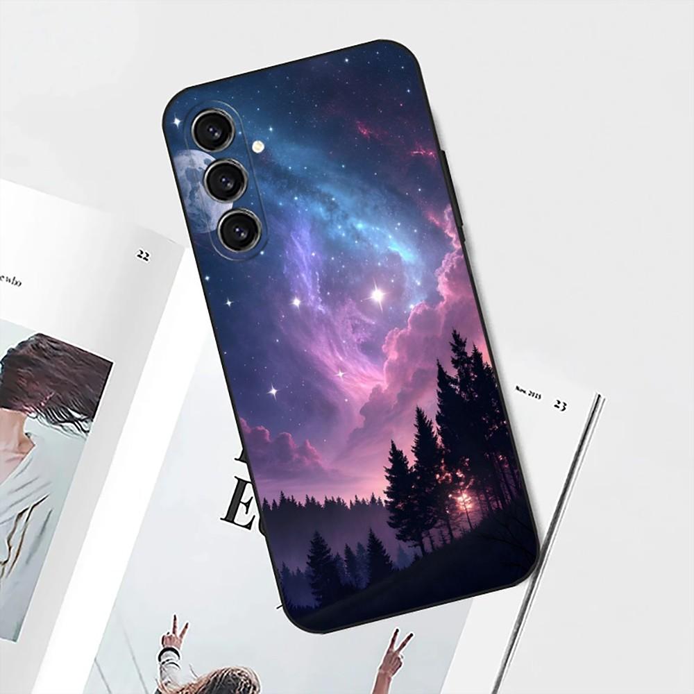 Чехол для телефона 'Ночная Галактика Звездное Небо Космос' для Samsung S25, S24, S21, S22, S23, S30, Ultra, S20, Plus, Fe, Lite, Note, 10 Черный Мягкий