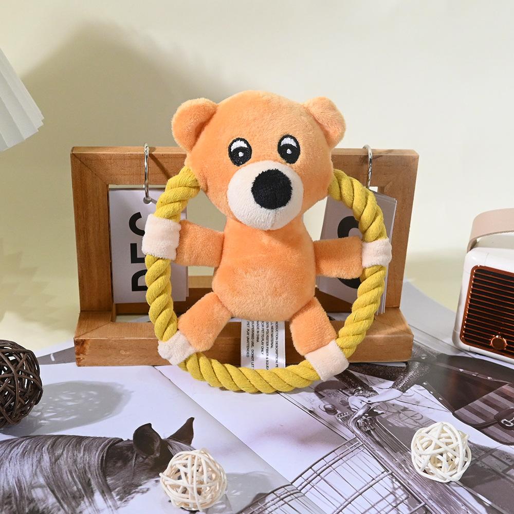 Interactive Bite Resistant Plush Rope Frisbee Dog Pet Toy