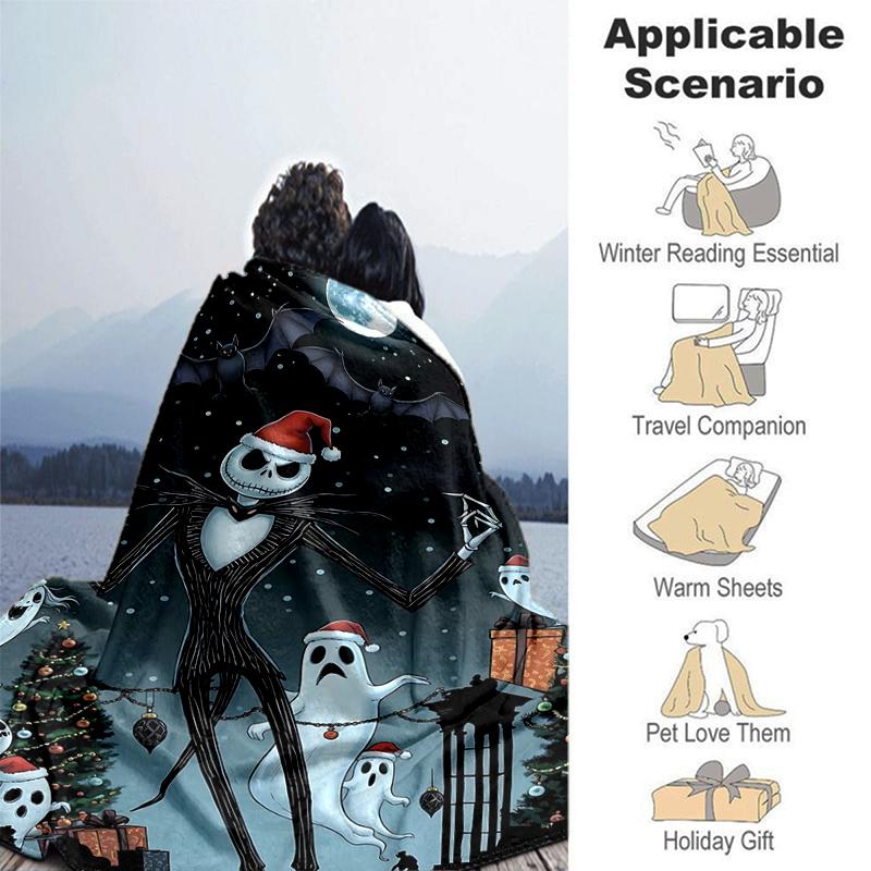 1Pc Nightmare Before Christmas Blanket Soft And Comfortable Casual Warm Camping Travel Christmas Halloween Gift M292135