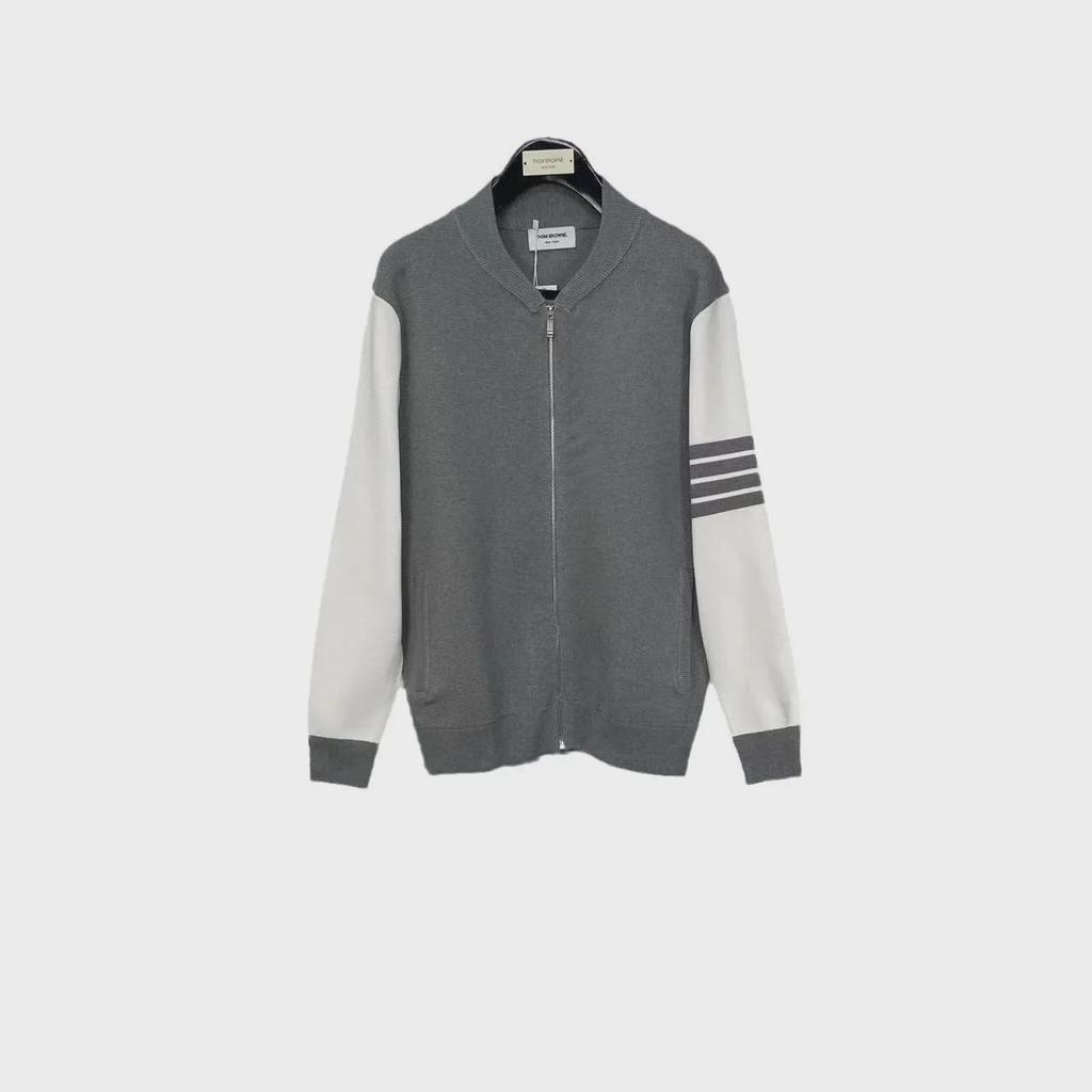 Вязаный кардиган TB Tom осень/зима в британском стиле с рукавами на молнии и косыми карманами