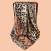 2025 High Quality Leopard Print Square Scarf Women's Imitation Silk Scarf Casual Versatile Decoration Small Neck Scarf 90CMx90CM