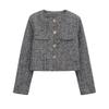 Spring 2025 Women's Textured Round Neck Short Jacket