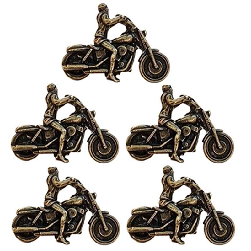 1/2/3/4/5Pcs Vintage Zinc Alloy Motorcycle Rider Figurine Fine Detailing Antique Finish Home Desk Decor Biker Enthusiast Gifts