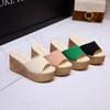 Women's Summer Clip On Sponge Cake High Thick Heel Slippers Casual Square Head Beach Sandals Shoes 35-43