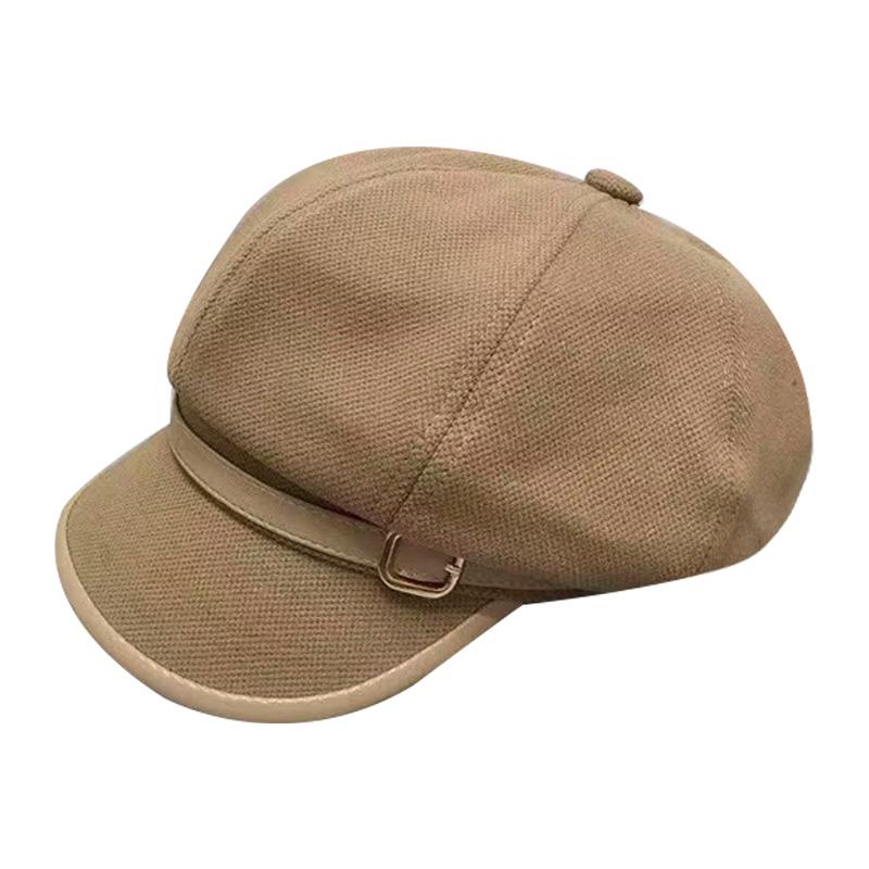 Чжоу подарил матерчатую восьмиугольную шляпу женскую шляпу осень и зима британский литературный и художественный художник шляпа Гонконг стиль кофейный цвет Бере газетчик