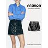 Za2025 Spring New Women's Clothing Easiest for Match Faux Leather Graceful and Fashionable A- Line Skirt Skirt 3581042