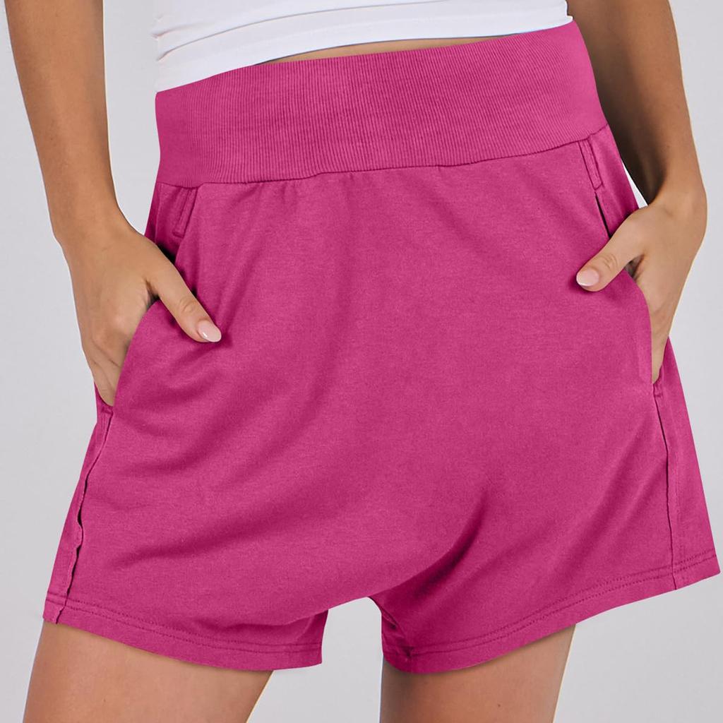 Women's Casual Loose Summer High Waisted Shorts Gym Yoga Comfy Short With Pockets Fashion Clothes