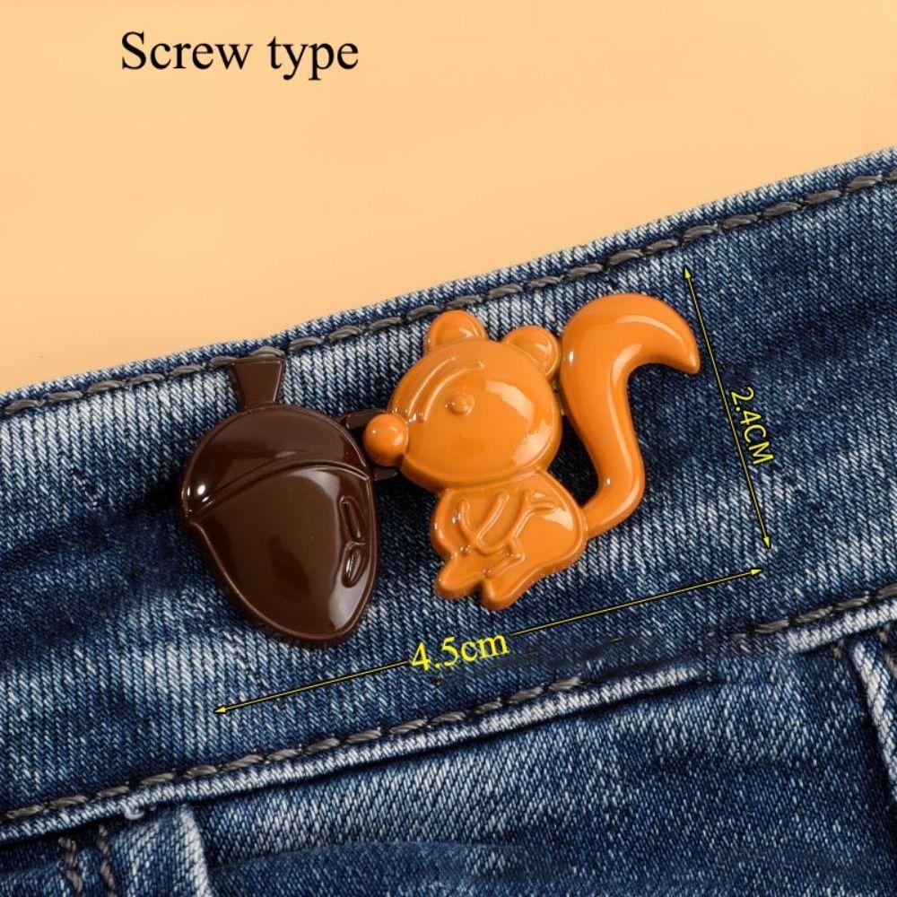 Cartoon Animals Jeans Buttons Replacement Pants Pins Portable No-Sewing Metal Button