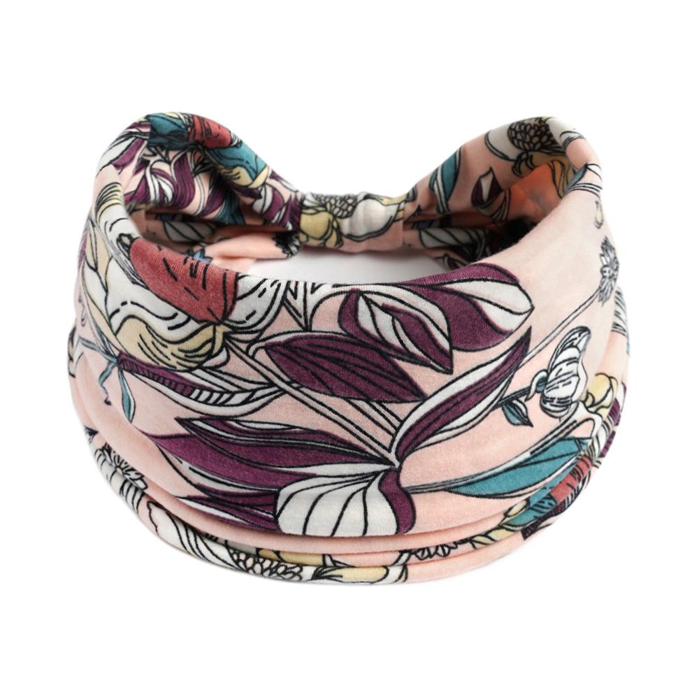 New Boho Cotton Wide Headband for Women Cashew Leopard Flower Print Turban Headwrap Knot Hairband Bandana Girls Hair Accessories