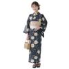 NISHIORI Yukata Set Women Two-Piece Selectable Wrinkle-Resistant Heko Obi 2-Piece Cute Elegant Floral Pattern Summer Festival Fireworks