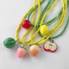 Apple Strawberry Lemon Bead Necklace Fresh Fruit Party Choker Fruits Pendant Necklace  Women Girls