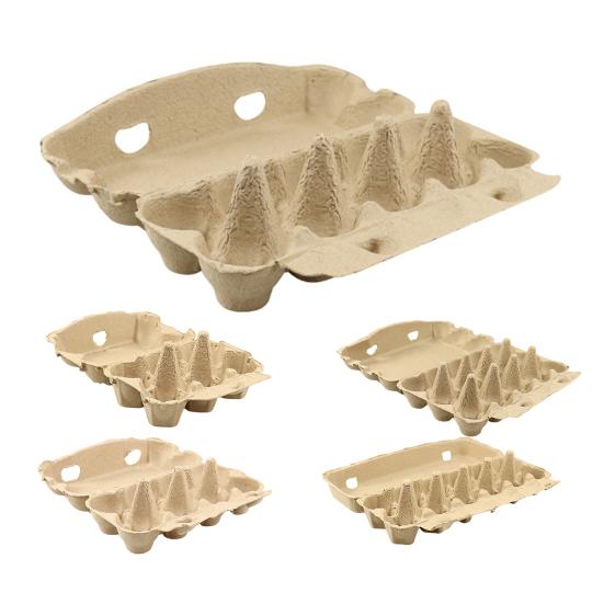 40Pcs Egg Tray Paper Pulp Shock-Proof Design Bulk 6/8/10/12/15 Count Natural Cardboard Egg Cartons Reusable Eco-Friendly Stackable Egg Storage