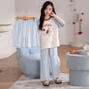 Girls Pajama Set Short Sleeve Modal 3-Piece Cartoon Sleepwear Kids 8 Years