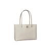Tory Burch Iconic Double T Logo Leather Tote Bag Women Tote Bags Feather-Gray 152220-020