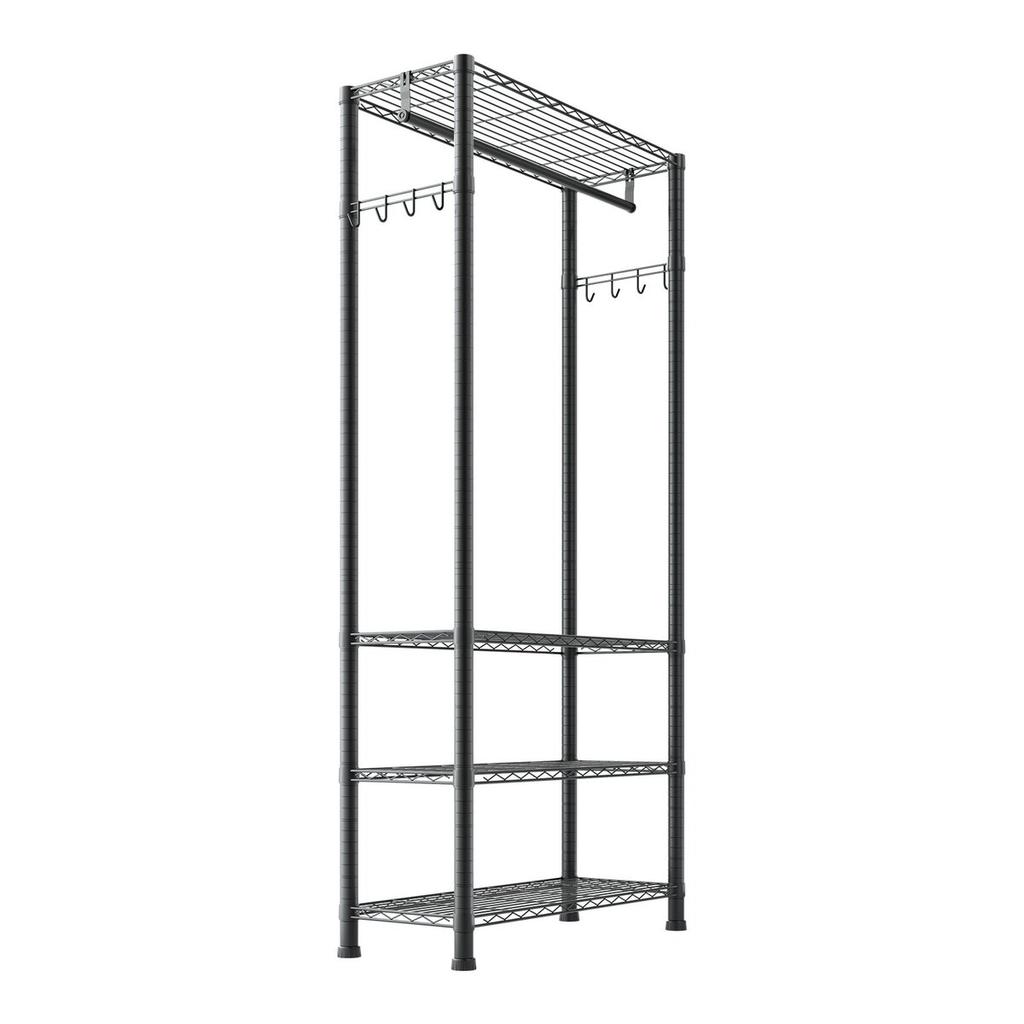 Clothing Garment Rack, Heavy Duty Clothing Garment Rack, 4 Adjustable Tiers Clothing Racks with Carbon Steel, 227 kg Load Capacity Closet Wardrobe for