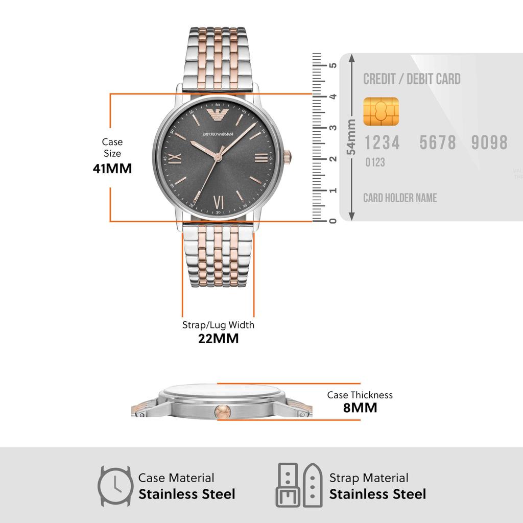 Emporio Armani Нержавеющая сталь AR11121 Мужские часы с тремя стрелками,