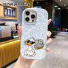 Phone case: 2D flat design suitable for iPhone 18 17 16 15 14 13 Pro protective case, couple style, white duck, Christmas and Halloween gifts