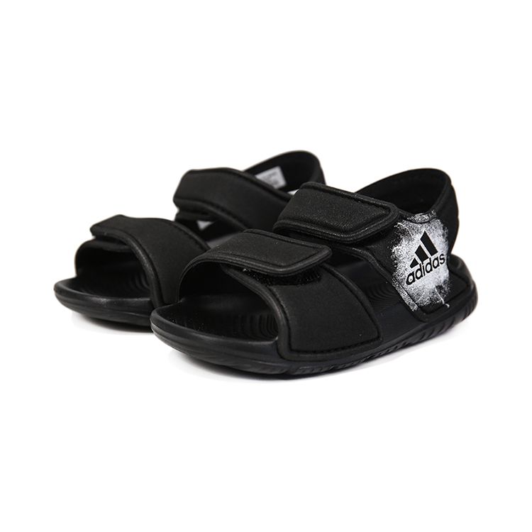 Adidas Altaswim Soft Sole Comfortable Low Top Walking Shoes Baby Shoes Bright-Black BA9282