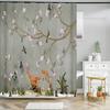 3d Printing Chinese Flower Bird Ink Landscape Shower Curtain Bathroom Waterproof Bath Curtain With Hooks Washable Cloth Decor