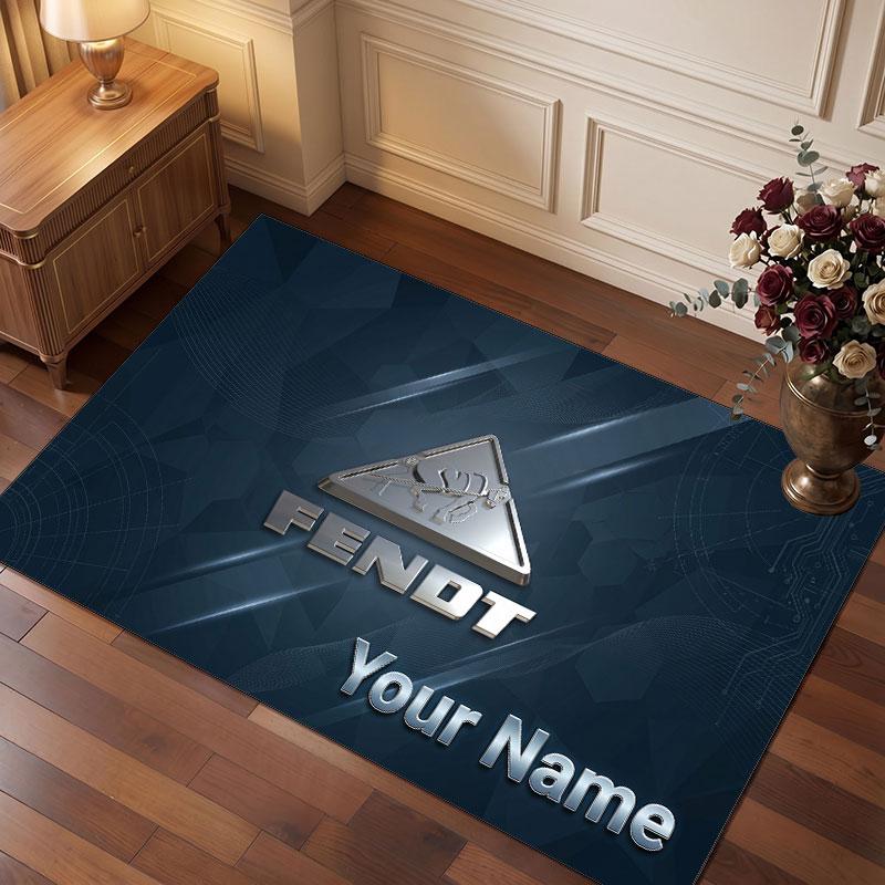 Fendt Personalized Crystal Velvet Carpet, Customized Name Text Soft Anti‑Slip Rug for Living Room Bedroom