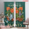 2pcs 2D Flat Printing Scene Curtain Happiness Plants Gardening Butterflies Polyester Without Electricity Birthday Party Perfect