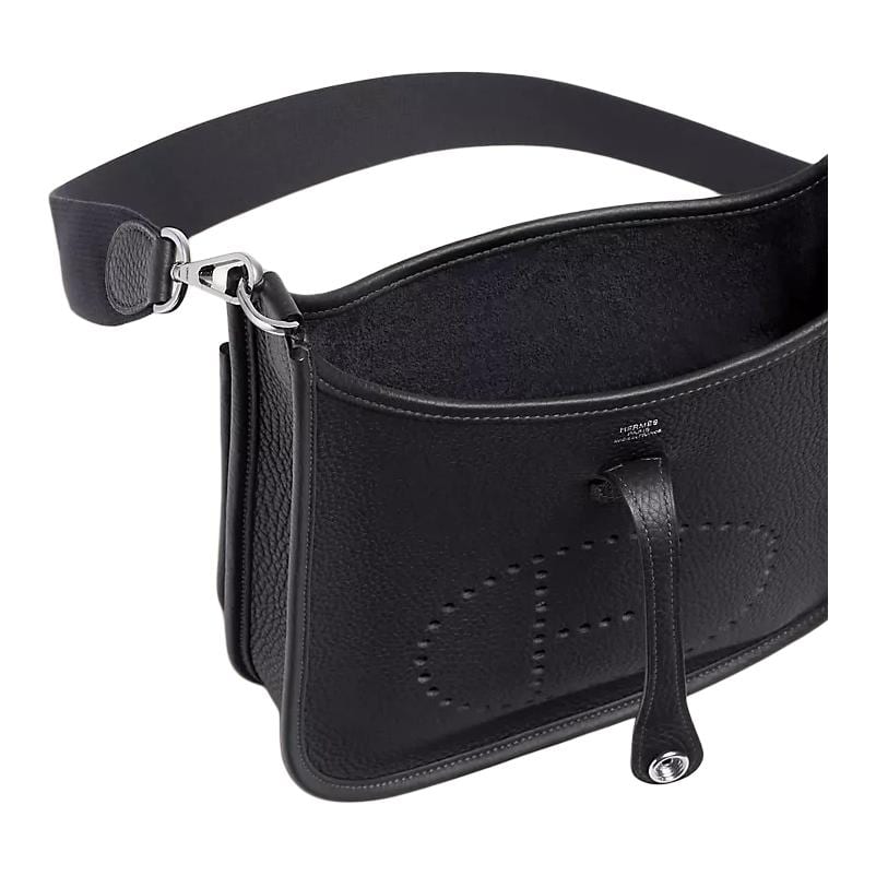 HERMES Evelyne Calfskin Crossbody Bags 23 Women's 3Y Caban Black Tweed H087941CK3Y
