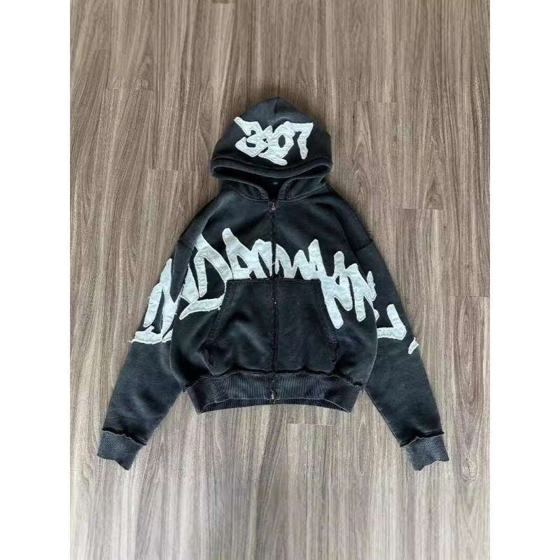 Унисекс Оверсайз Худи с Графическим Принтом Streetwear Свободный Крой Повседневный Свитшот