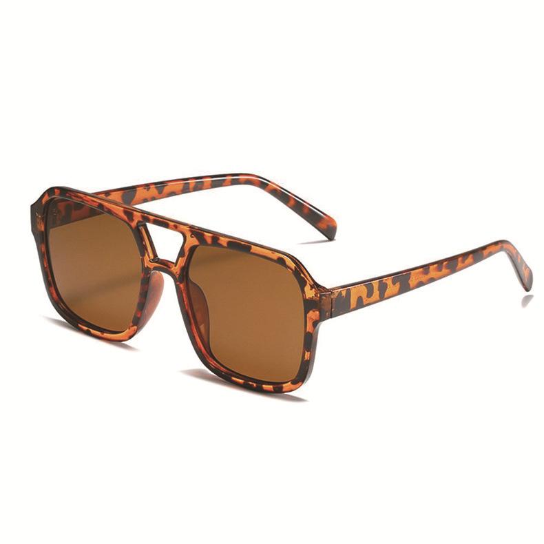 Новые винтажные квадратные солнцезащитные очки для женщин и мужчин, толстая оправа, двойная переносица, очки, женские шикарные многоугольные солнцезащитные очки, УФ-защита 400