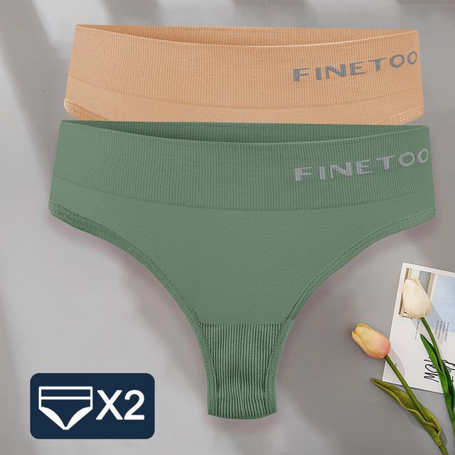 FINETOO 2 шт./компл. M-XXL Bodyshaper трусики-стринги женское тонкое нижнее белье женское нижнее белье сексуальные женские стринги трусы с высокой талией