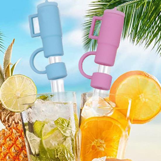 Соломенный топпер Силиконовые соломенные колпачки 10-миллиметровые соломинки Крышки Форма чашки Дизайн Соломенные чехлы Пищевое многоразовое уплотнение Защитите аксессуары для чашек для напитков