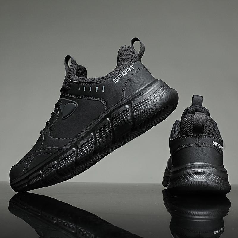 Men Thick Bottom Sneakers Platform Casual High Top Running Shoes Breathable Sock Sport Shoes Fashion Walking Black Footwear Big
