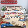 3pcs Duvet Cover Set (1*Duvet Cover + 2*Pillowcase, Without Core), Custom Name Paddington Bear Pattern Bedding Set, Home Bedroom Decor Gift