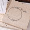 Fashionable Light Luxury  U-shaped Titanium Steel Inlaid Zirconium Bracelet Chain Horseshoe Bracelet and Necklace Set Jewwley