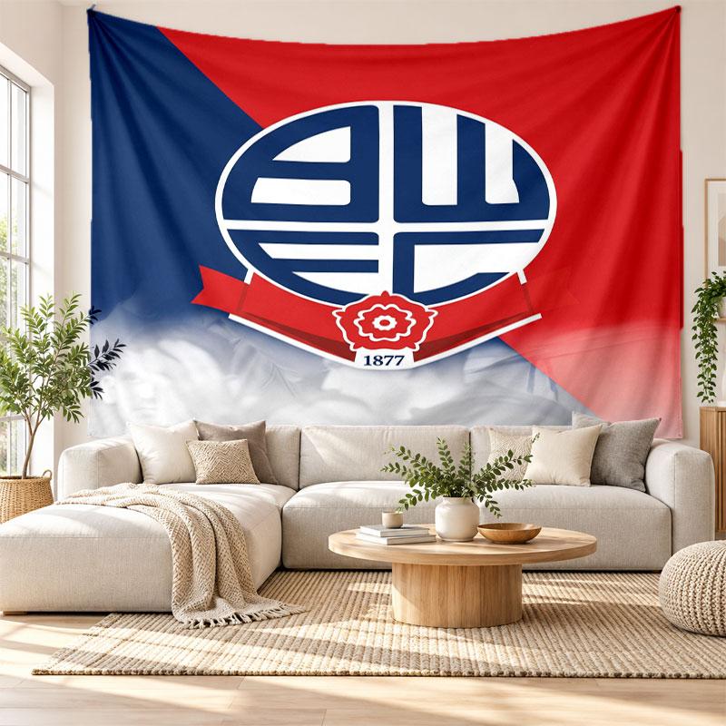 Bolton Wanderers FC Wall Tapestry, Soft Fabric Wall Hanging, Decorative Backdrop For Bedroom Home Wall Art
