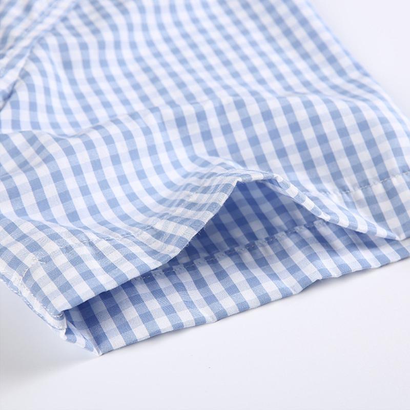 Мужская маленькая клетчатая рубашка на пуговицах, летняя новая облегающая мужская классическая рубашка с коротким рукавом, повседневная клетчатая сорочка Homme