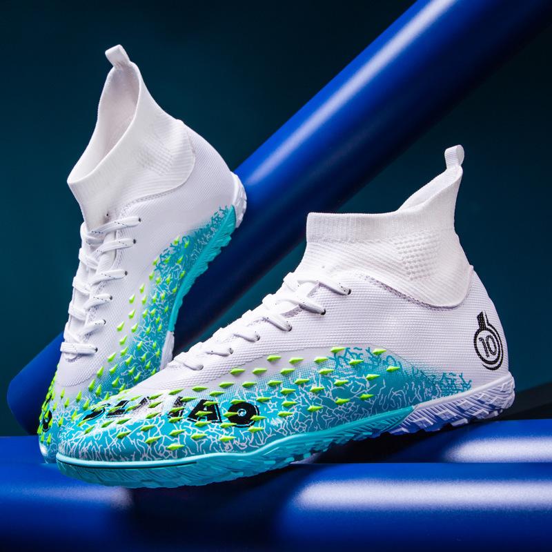High top football shoes primary school students TF broken nails youth AG long nails adult lawn game training shoes men's and women's sports
